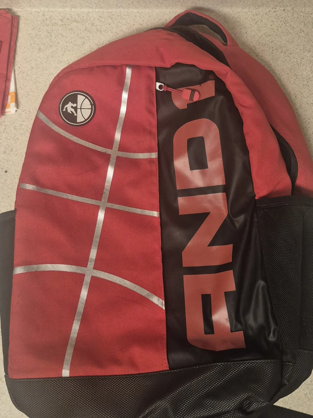 And1 Black & Red Backpack Book Bag Laptop Sleeve Basketball Logo